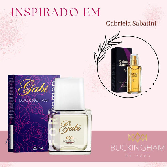 GABI Tem uma fragrância atraente, exótica e sofisticada, e foi criado especialmente para mulheres decididas, ativas, que gostam de desafios e conquistam e marcam presença onde estão e no que fazem. Inspirado no Perfume Gabriela Sabatini de Gabriela Sabatini - EAU TOILETTE  Notas de Topo Aldeidos, Bergamota, Tangerina e Limão  Notas de Coração Jasmim, Heliotrópio, Lírio do Vale e Rosa  Notas de Base Baunilha,  mbar, Almíscar e Oriza  ADOCICADO INTENSO.   Dica do Especialista: USAR A NOITE